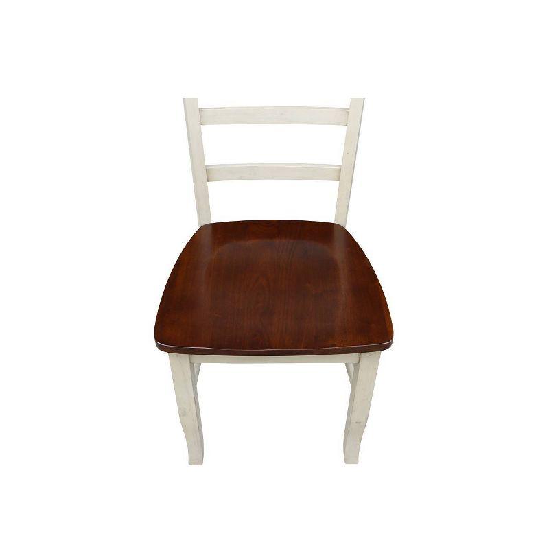 Set of 2 Madrid Ladderback Chairs Antiqued Almond/Espresso - International Concepts: Solid Wood, Unupholstered, Spot Clean