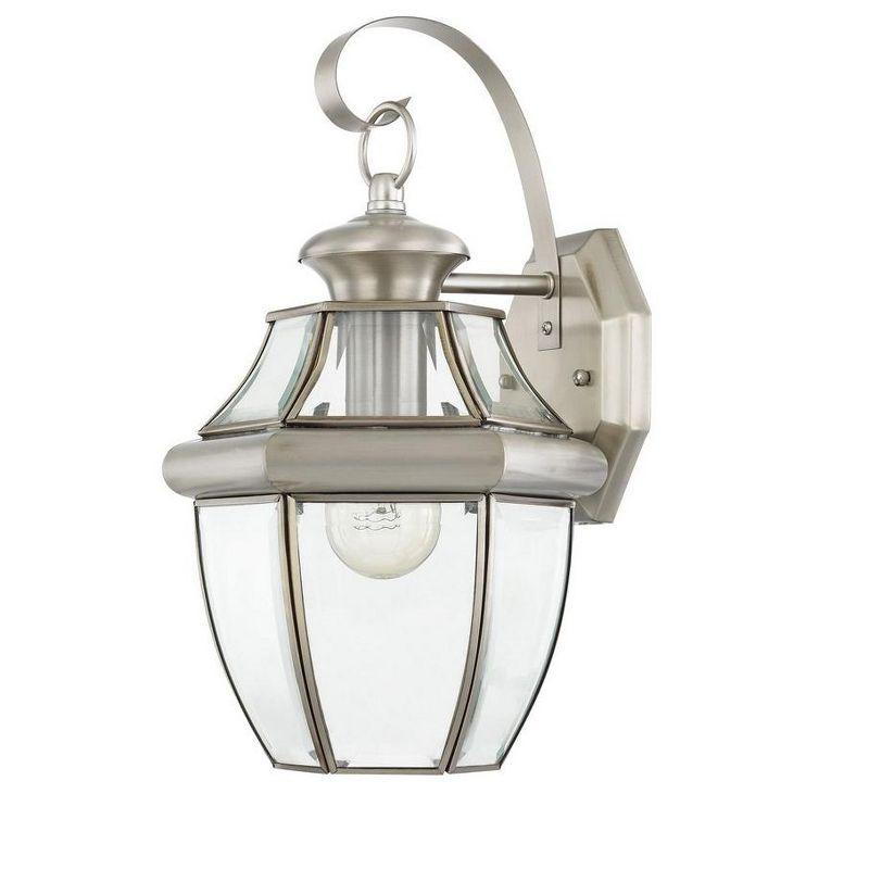 Brushed Nickel Traditional Outdoor Wall Sconce with Dome Shade