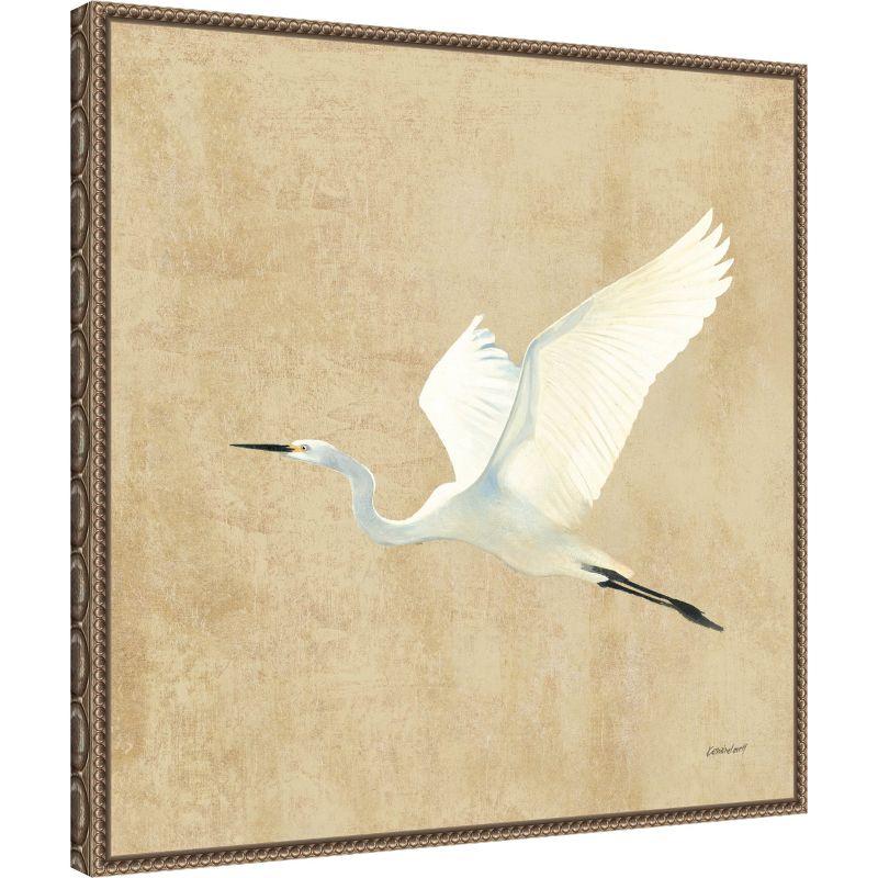 Amanti Art Egret Alighting II by Kathrine Lovell Canvas Wall Art Print Framed 22 x 22-in.