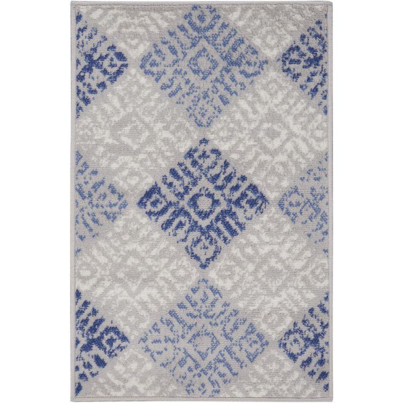 Whimsicle Geometric Gray Synthetic 24" Indoor Area Rug