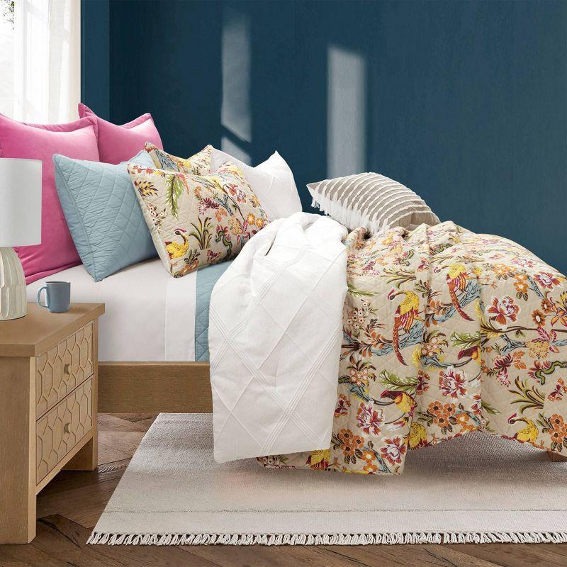 Lush Décor 3pc Dolores Reversible Cotton Quilt Set Neutral