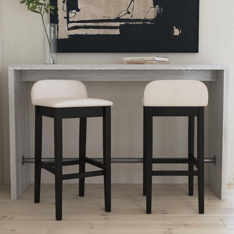 Maydena Barstool Black - Hillsdale Furniture: Non-Swivel, Counter Height, Low Back, Wood Legs