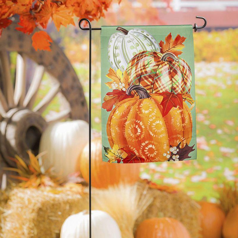 Painted Fall Pumpkins Suede Garden Flag 12.5" x 18"