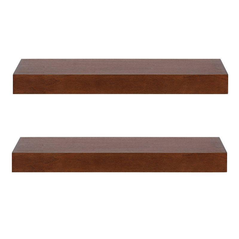2pc 24" Havlock Wood Shelf Set Walnut Brown - Kate & Laurel All Things Decor: Easy Install, Storage Display