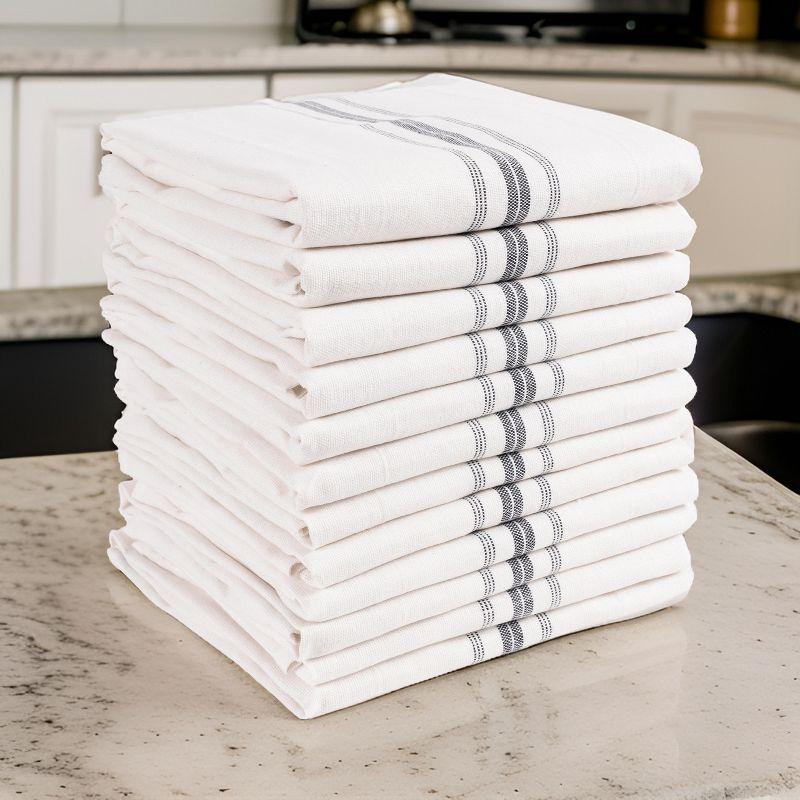 KAF Home Farmhouse Stripe Set Of 12 Kitchen Towels - 15" x 25"