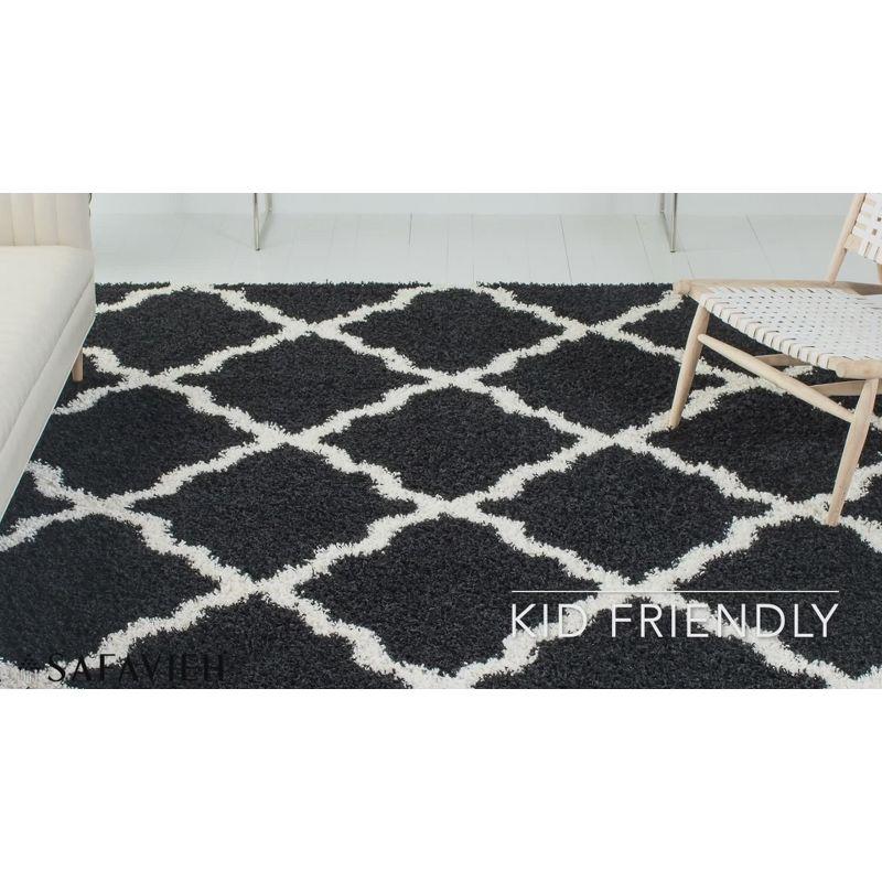 Seafoam and Ivory Square Shag Rug, 4' x 4'