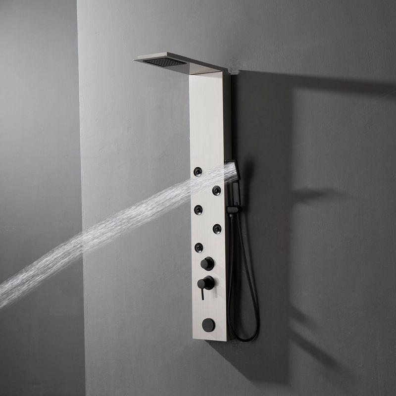 BWE 4-Jet Rainfall Shower Panel System with Rainfall Shower Head and Shower Wand