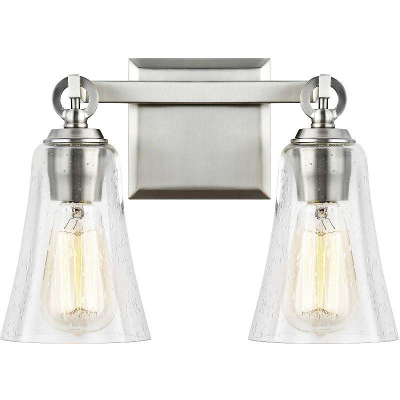 Generation Lighting Monterro 9 1/2" Satin Nickel 2-Light Wall Sconce