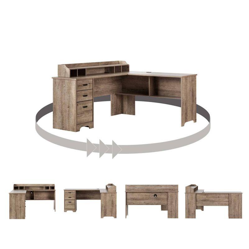 L-Shaped Computer Desk with Power Outlet