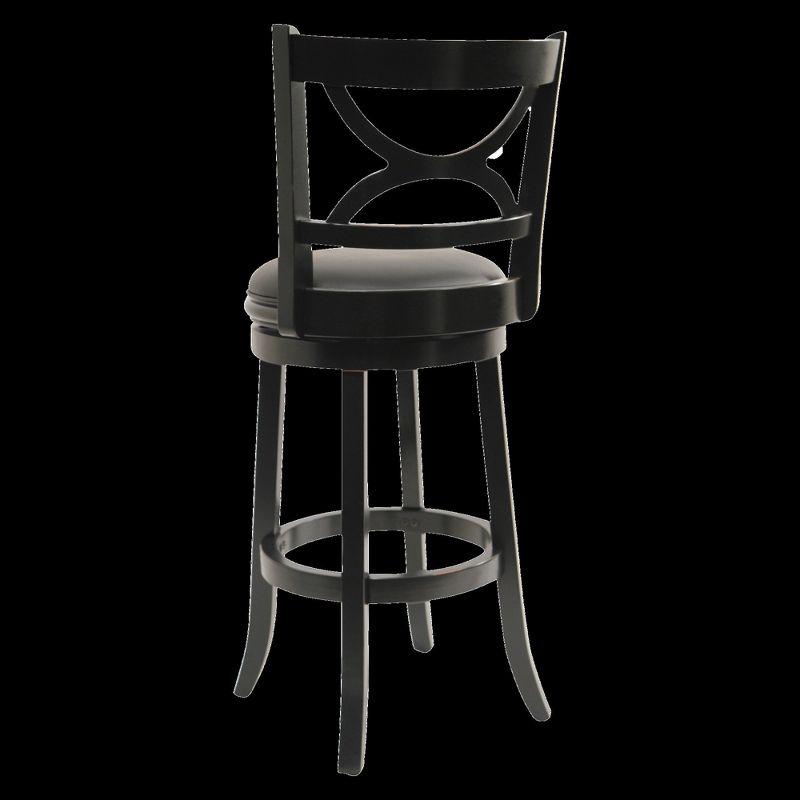 29" Florence Swivel Hardwood Barstool Black - Boraam: Upholstered, High Back, Counter Height