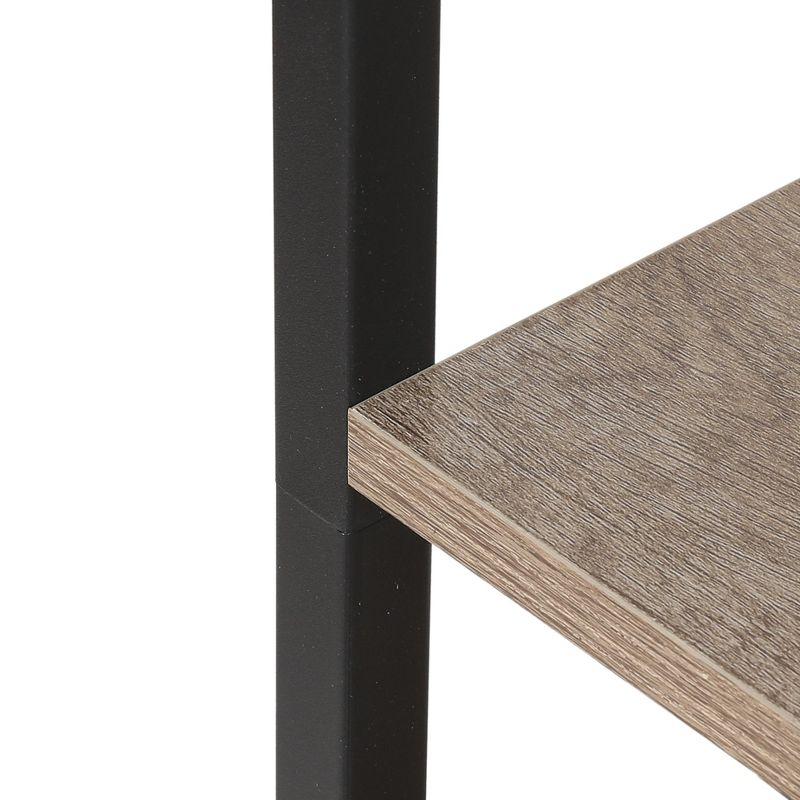LuxenHome 5-Shelf 63" H x 23.62" W Wood and Metal Etagere Bookcase Brown