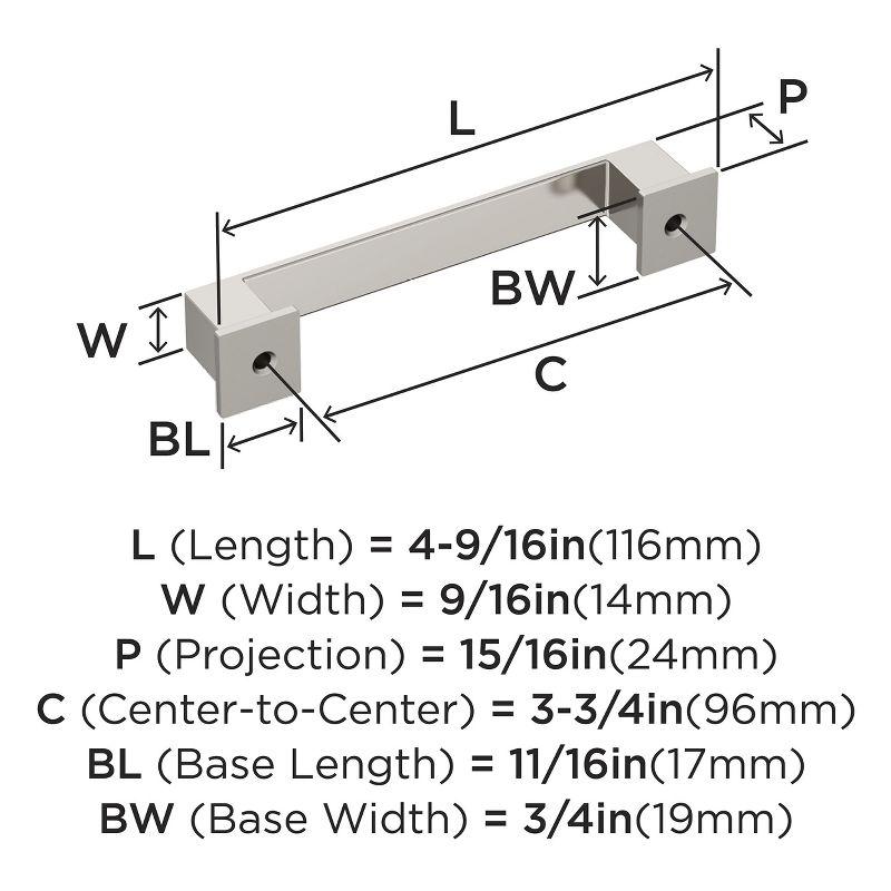 Amerock Appoint 3-3/4 inch (96mm) Center-to-Center Polished Nickel Cabinet Pull