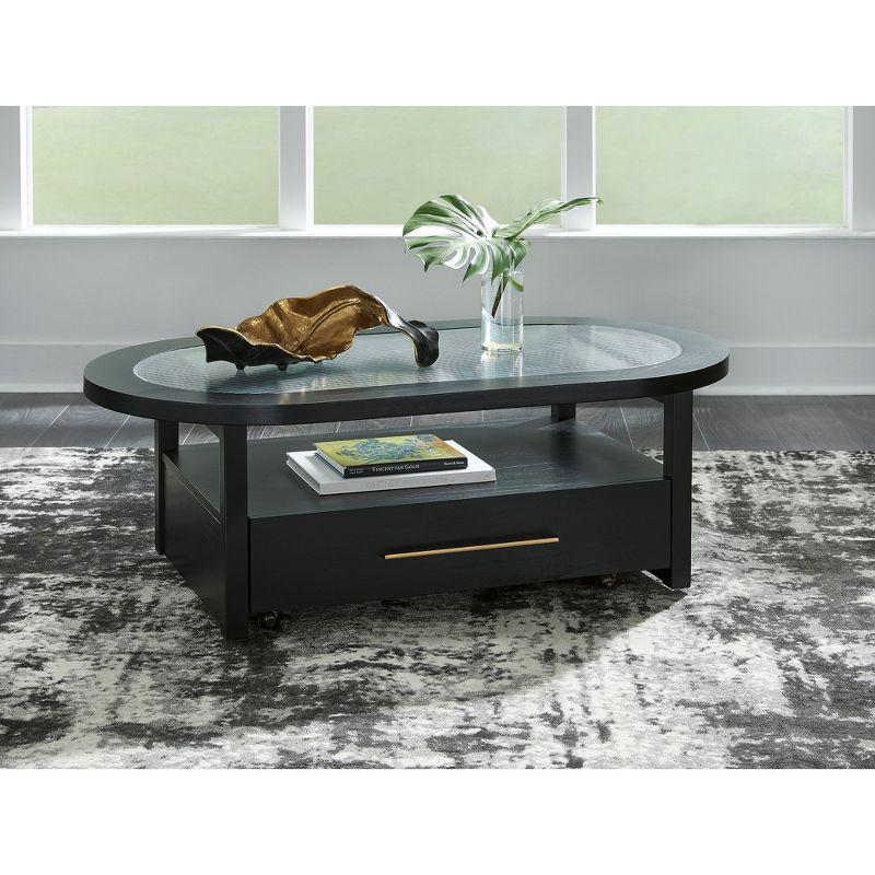 Signature Design by Ashley Winbardi Coffee Glass Tabletop Table, Black