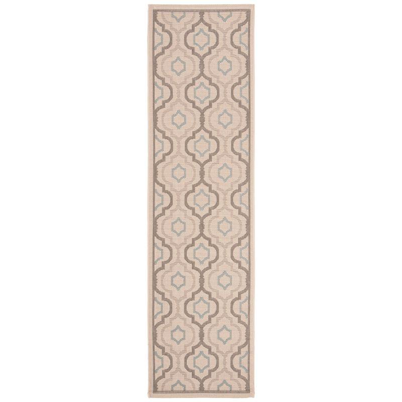 Courtyard CY7938 Power Loomed Indoor and Outdoor Runner Rug - Beige/Dark Beig - 2'3"x12' - Safavieh