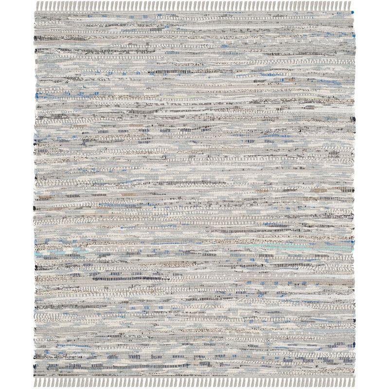 Rag Area Rug RAR121 Hand Woven Area Rug - Grey - 3'x3' - Safavieh.