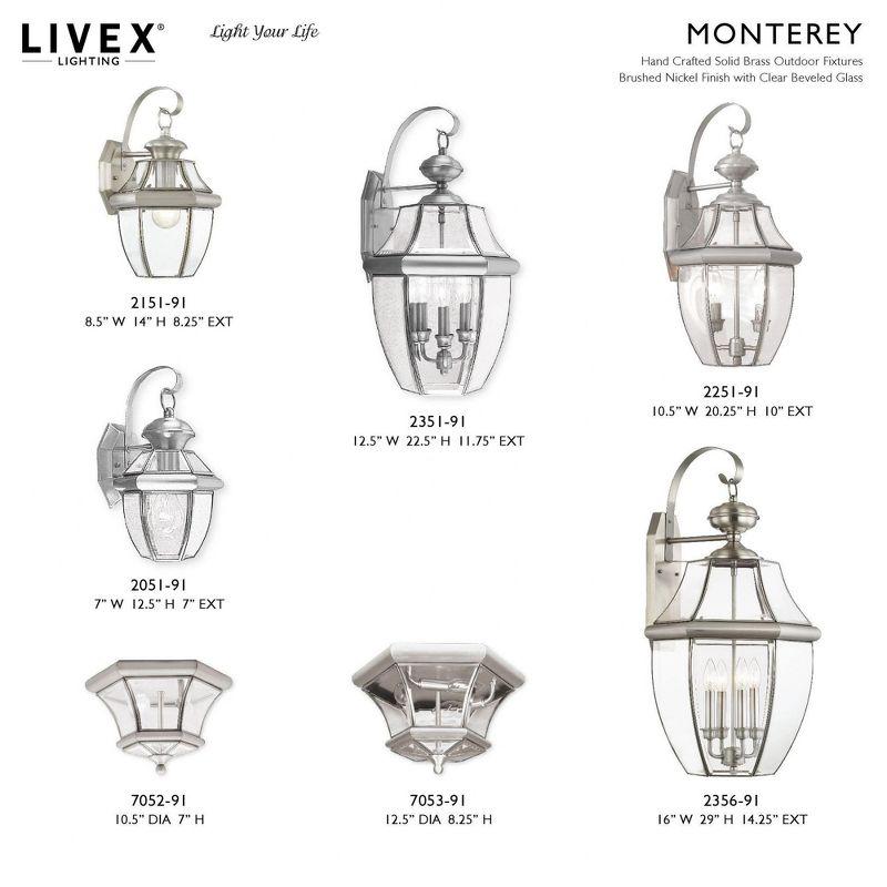 Livex Lighting Monterey 3 - Light Wall Light in  Brushed Nickel