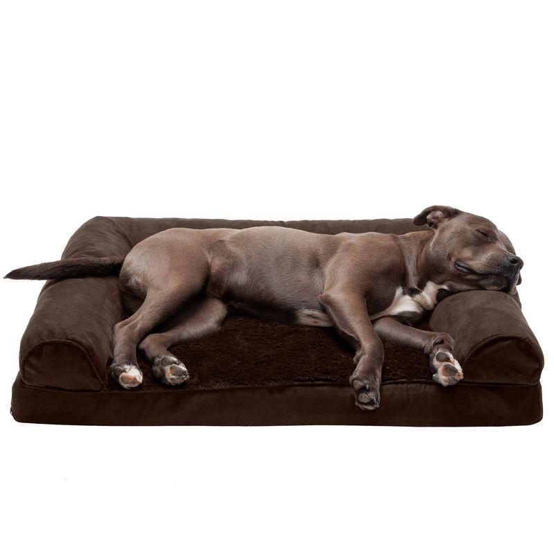 FurHaven Plush & Suede Orthopedic Sofa Dog Bed - Large, Espresso