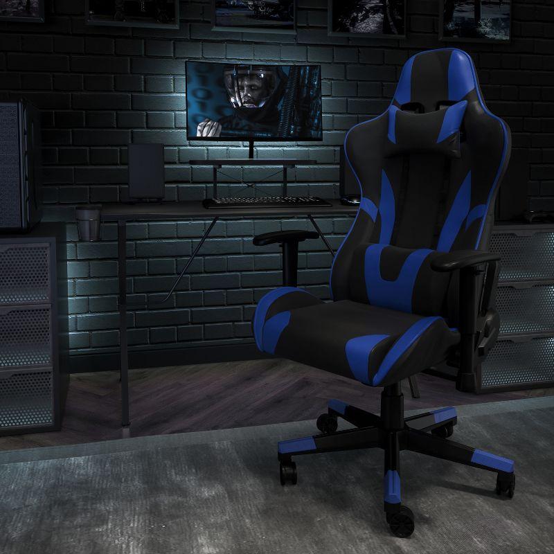 X20 Blue LeatherSoft Ergonomic Reclining Gaming Chair