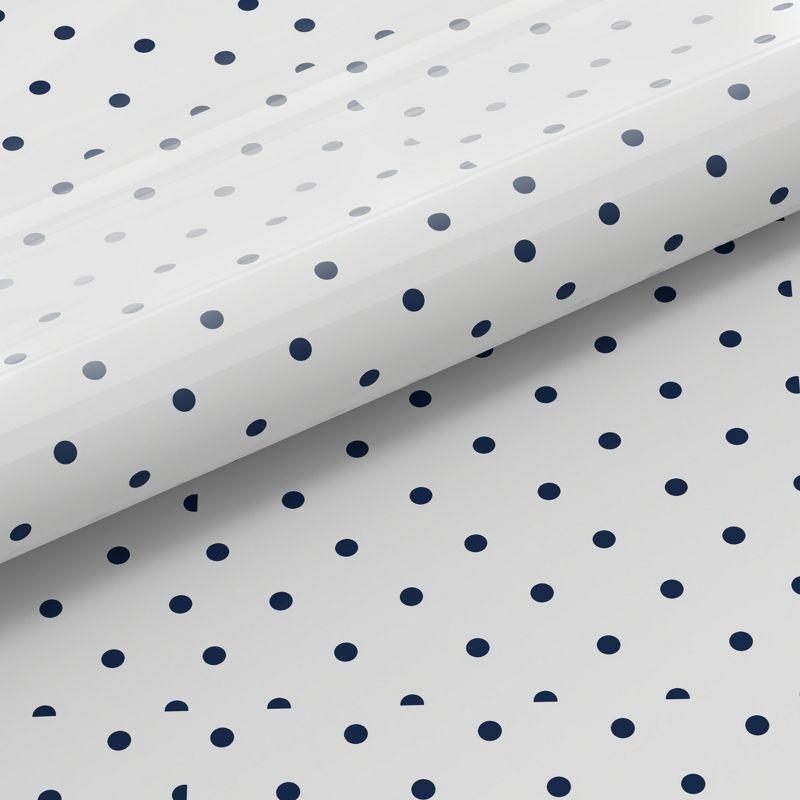 Color Sense Percale Weave Cool & Crisp Cotton Rich Sheet Set, Queen, Polka Dot Navy, 4 piece