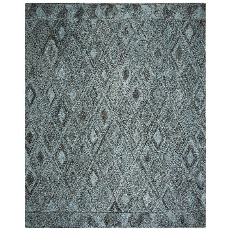Abstract ABT618 Handmade Indoor Area Rug - Blue/Black - 8'x10' - Safavieh
