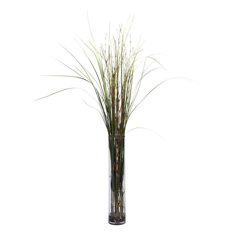 Nearly Natural Grass & Bamboo with Cylinder Silk Plant