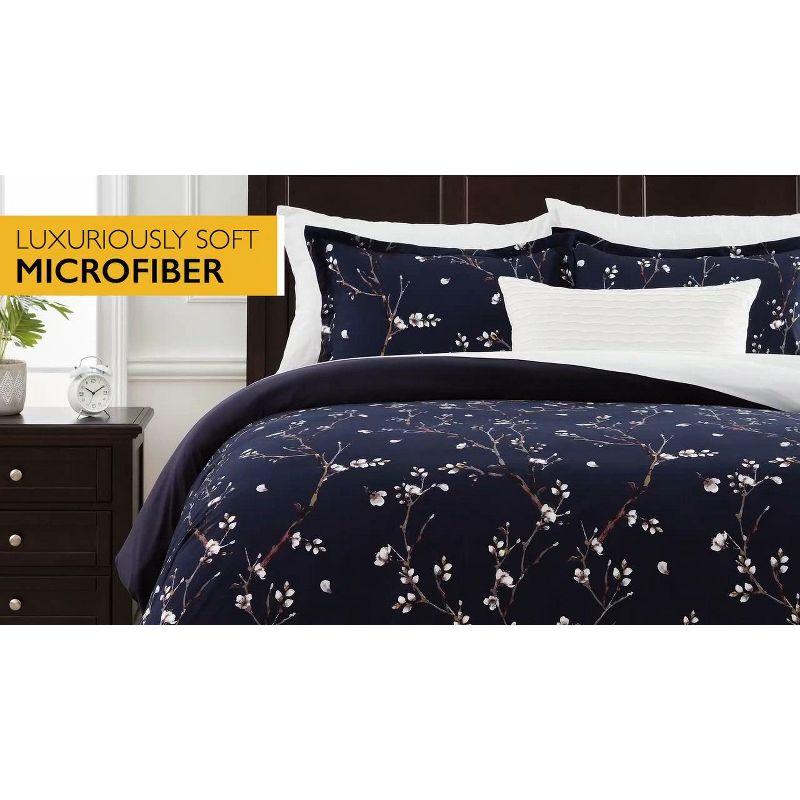 Chanasya Ultra Soft Sakura Cherry Tree Reversible Duvet Cover Set