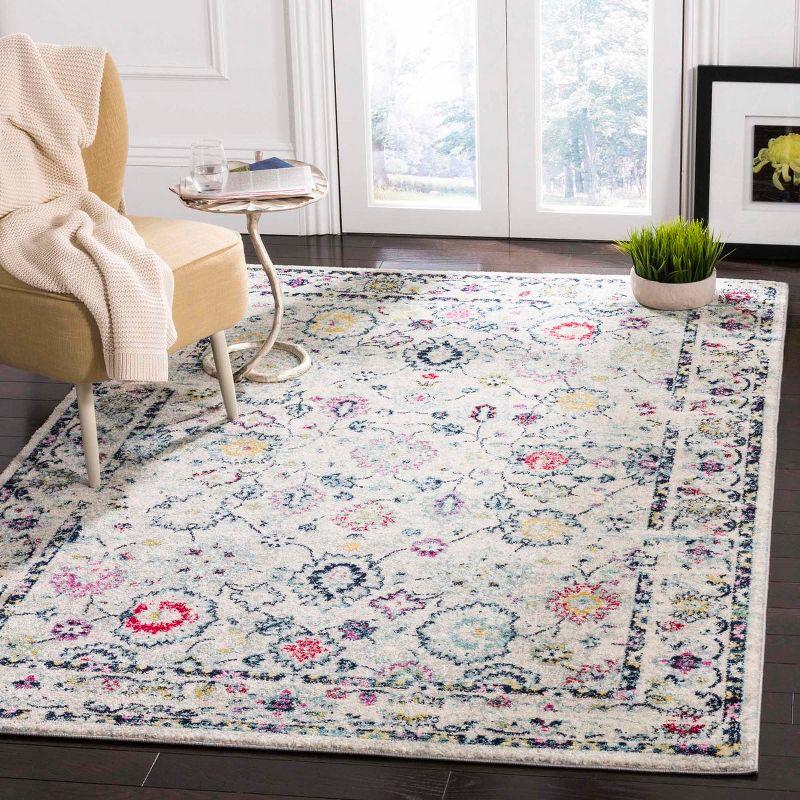 Light Grey and Fuchsia 8' x 10' Hand-knotted Synthetic Rug