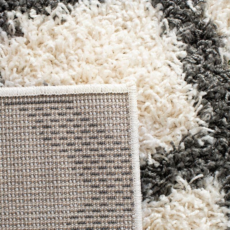 Dallas Shag SGD258 Power Loomed Indoor Area Rug - Ivory/Dark Grey - 8'6"x12' - Safavieh.
