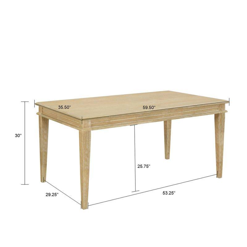 Martha Stewart Bella Parsons Dining Table Natural: Farmhouse Style, 4-Seat, Wood & MDF, 59.5" Width