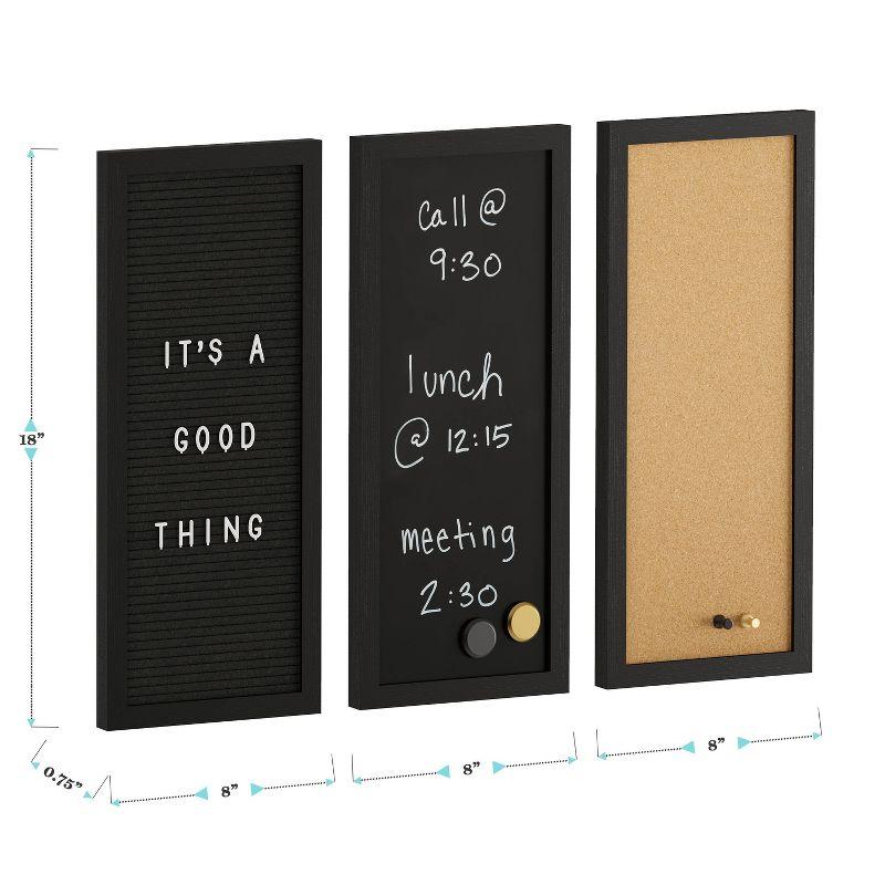 Martha Stewart Thomas Martha Stewart Cork Board, Chalk Board, Letter Board Set with Included Push Pins, Magnets, Liquid Chalk