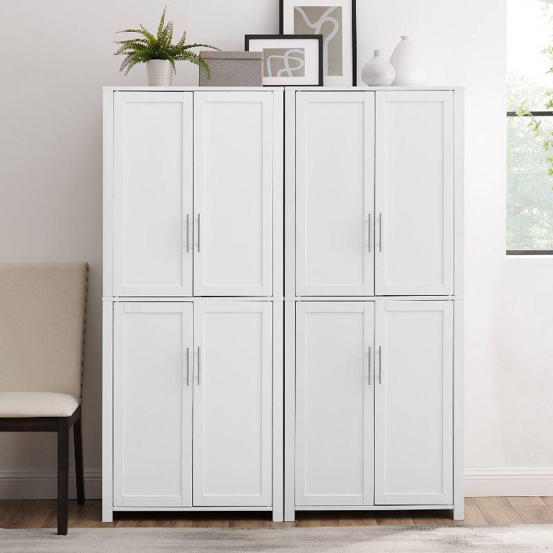 Savannah White 2-Piece Pantry Set with Adjustable Shelving