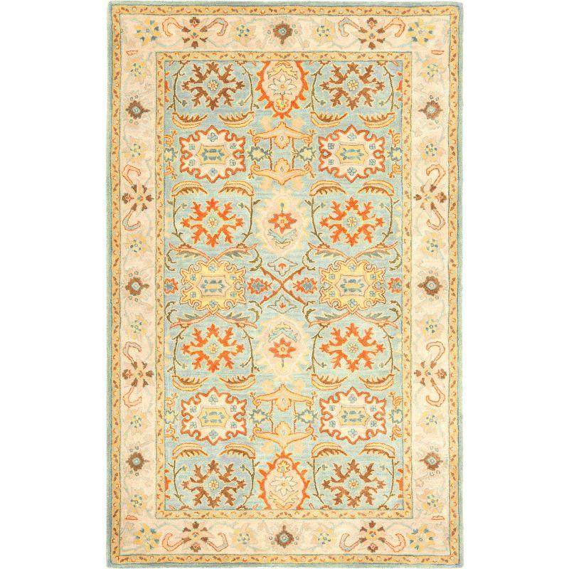 Heritage HG734 Handmade Area Rug - 5'x8' - Light Blue/Ivory - Safavieh