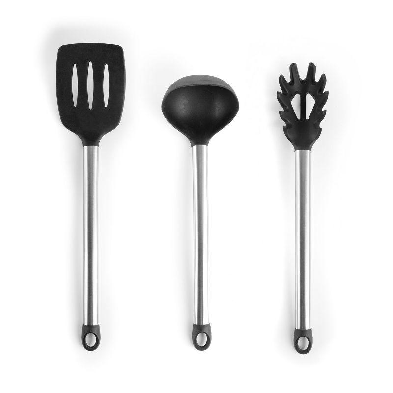 MegaChef 14 Piece Gray Silicone and Stainless Steel Cooking Utensils