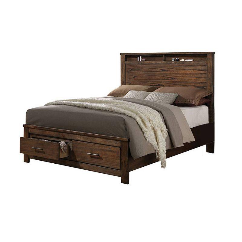 85" Queen Bed Merrilee Bed Oak Finish - Acme Furniture