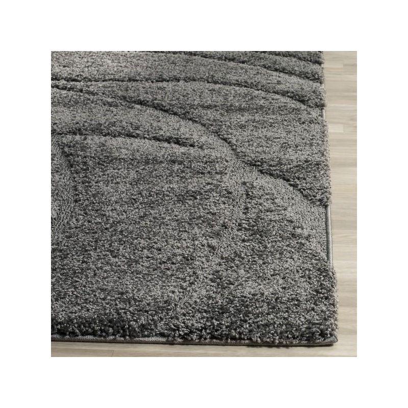 Gray Synthetic Shag Runner Rug, 2'3" x 9'