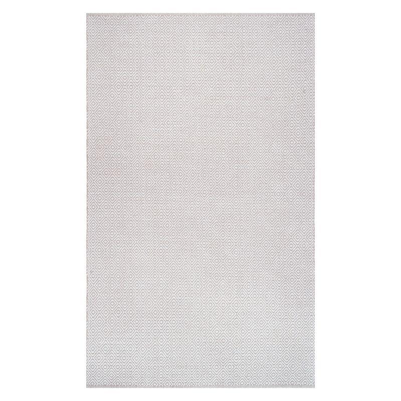 6'x9' Cotton Hand Loomed Lorretta Area Rug Taupe - nuLOOM: Modern Flat Pile Rectangle, Indoor Use, Canvas Backing