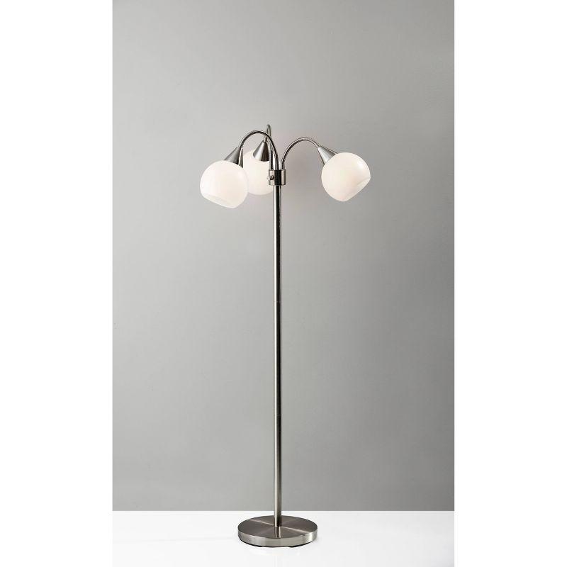 65.5" Phillip 3-Arm Floor Lamp Steel - Adesso: Modern Standing Light, ETL Listed, No Bulb Included