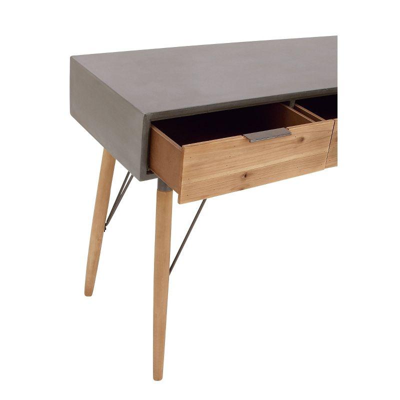 Modern Console Table with Drawers Brown - Olivia & May