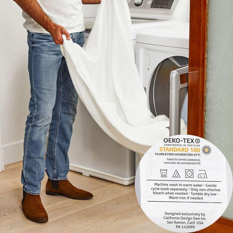 400 Thread Count 100% Cotton Fitted Sheet - California Design Den - Indigo Dusty Blue, Twin