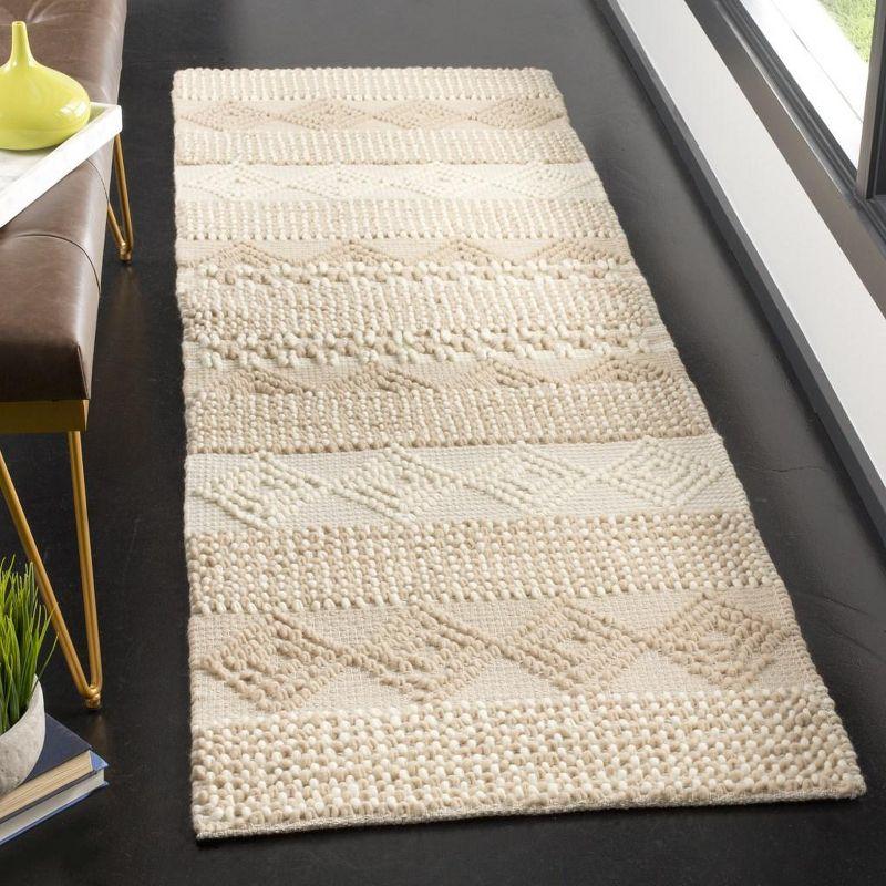 Percy Geometric Hand-Woven Flatweave Wool/Cotton Beige/Ivory Area Rug