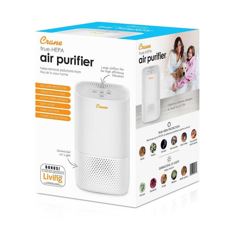 Crane True HEPA Filter Air Purifier - White