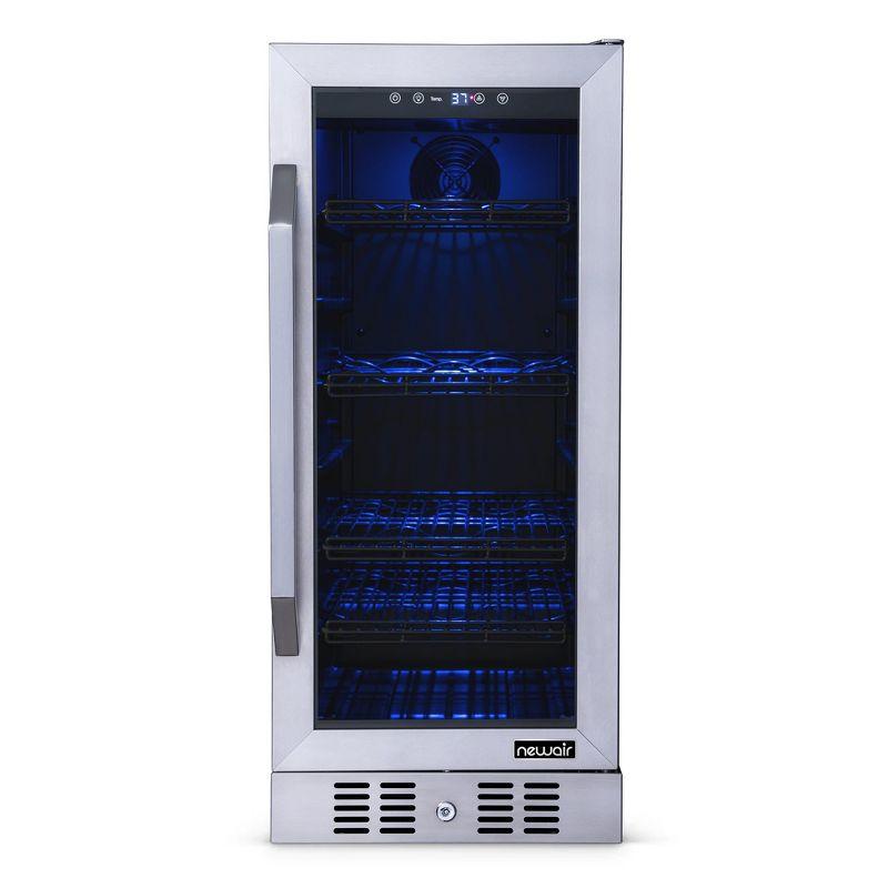 Newair 15" FlipShelf Wine and Beverage Refrigerator, Reversible Shelves Hold 80 Cans or 33 Bottles