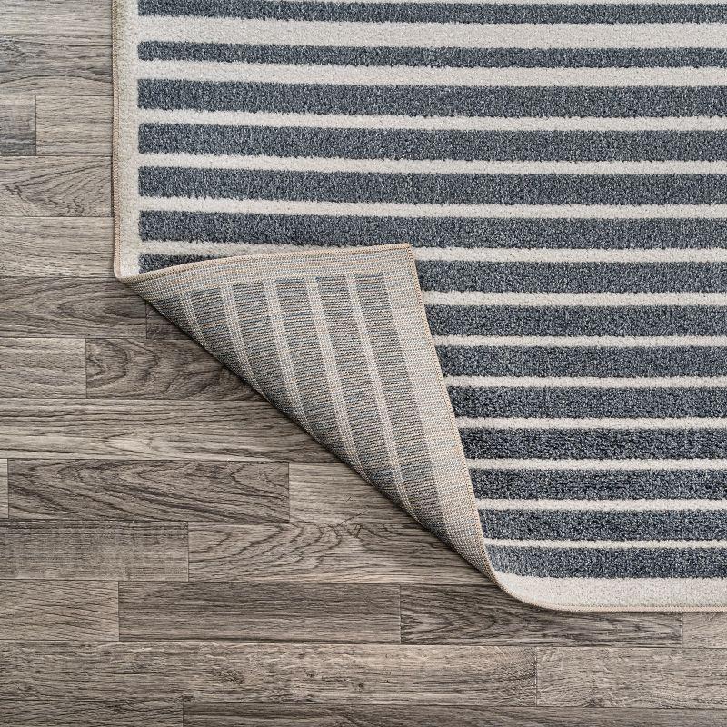 JONATHAN Y Shutter Minimalist Striped Plaid Machine-Washable Area Rug