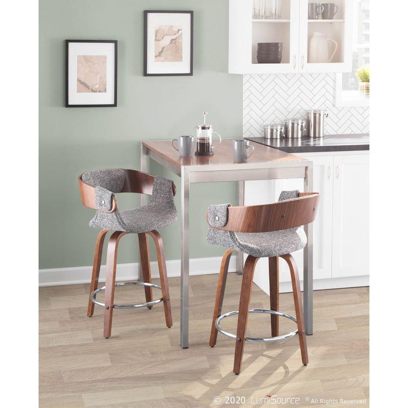 Set of 2 Elisa Upholstered Counter Height Barstools - Lumisource