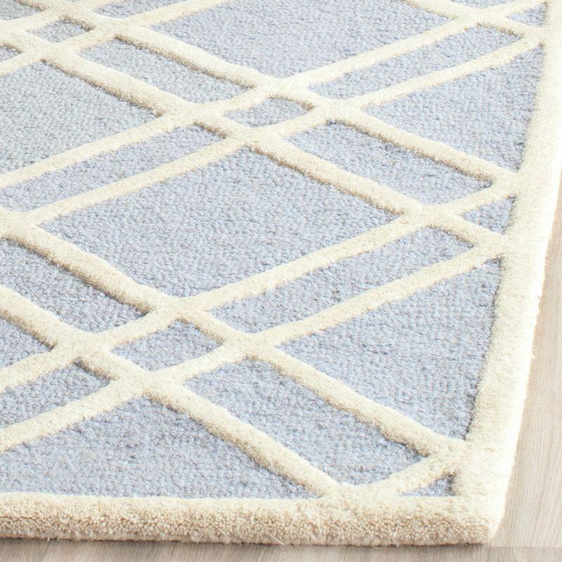 Hand-Tufted Cambridge Light Blue & Ivory Wool Area Rug - 3' x 5'