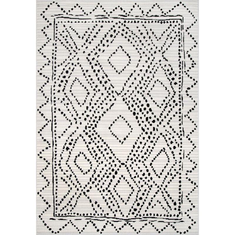 Reversible Easy-Care Moroccan Trellis Gray 3' x 5' Area Rug