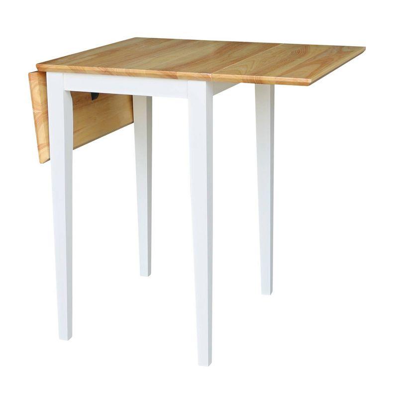 Elmwood White and Natural Solid Wood Extendable Dining Table