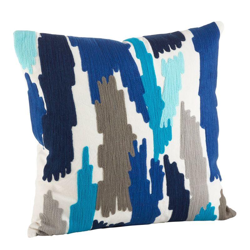 Saro Pennello Collection Embroidered Down Reversible Throw Pillow