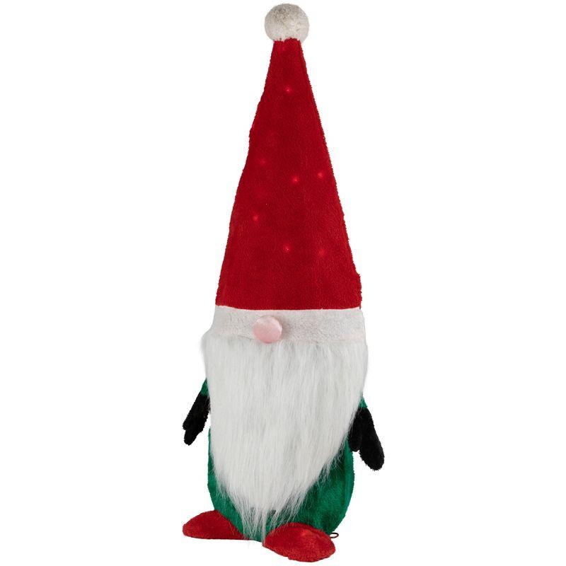 Lighted Red and Green Christmas Gnome Yard Decoration 35-inch