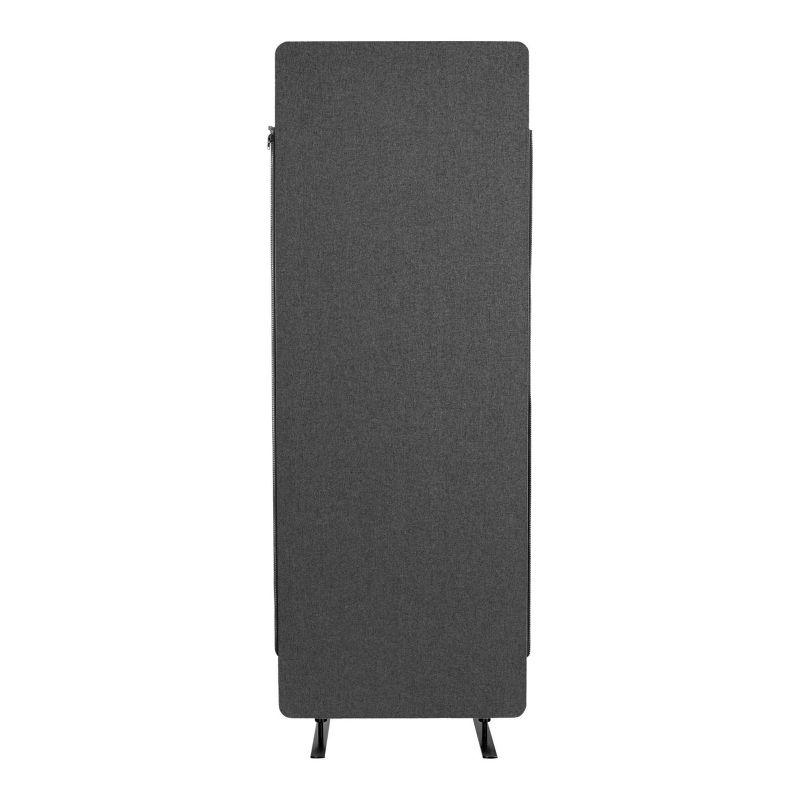 Ash Grey Acoustic Room Divider with Steel Feet, 24" x 66"